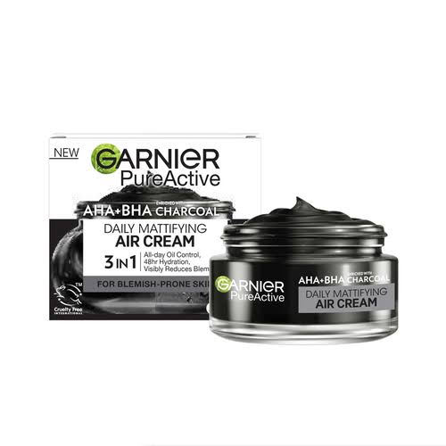 Garnier Pure Active AHA + bha Charcoal Mattifying Air Cream 50ml